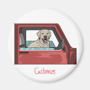 Lab Dog Riding Shotgun Thunder_Cove Magneet