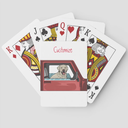 Lab Dog Riding Shotgun Thunder_Cove Pokerkaarten (Achterkant)