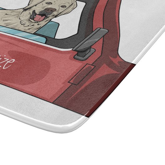 Lab Dog Riding Shotgun Thunder_Cove Snijplank (Hoek)