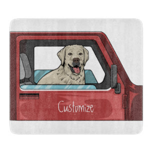 Lab Dog Riding Shotgun Thunder_Cove Snijplank