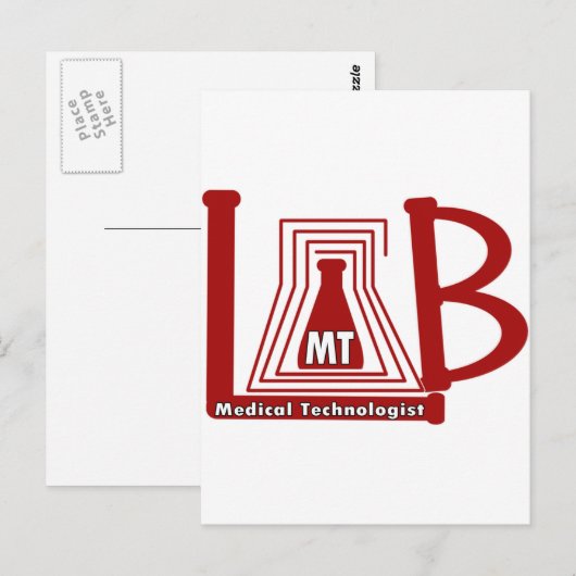 LAB FLASK LOGO MT - MEDISCHE TECHNOLOGISCH BRIEFKAART (Voorkant / Achterkant)