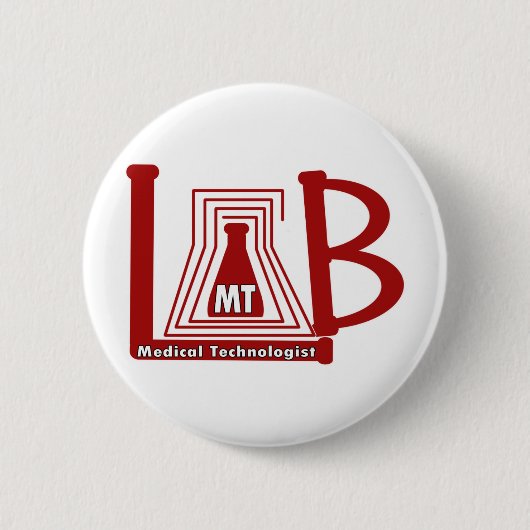 LAB FLASK LOGO MT - MEDISCHE TECHNOLOGISCH RONDE BUTTON 5,7 CM (Voorkant)