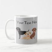 Lab Geel Chocolade Zwart Customize Labrador Koffiemok (Links)