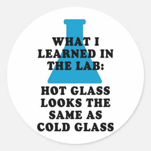 Lab Glass Ronde Sticker (Voorkant)