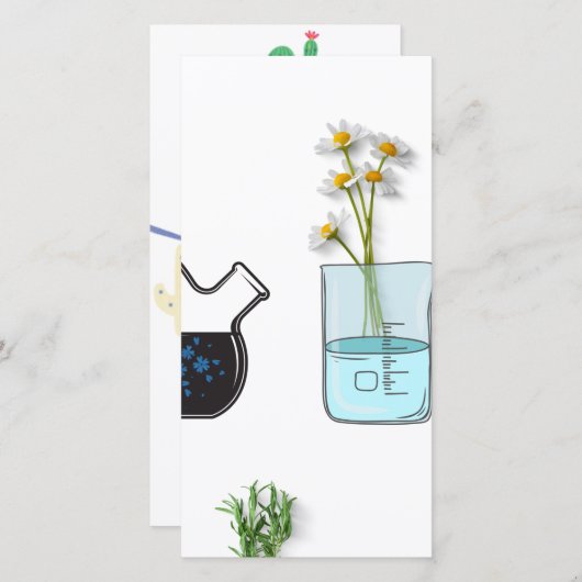 Lab Glassware en Flowers 2022 Bedankkaart (Voorkant / Achterkant)