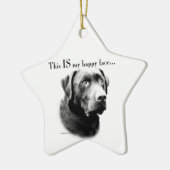 Lab Happy Face Keramisch Ornament (Links)