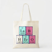Lab Hero periodieke table name canvas tas (Voorkant)