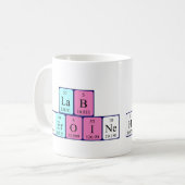 Lab Heroine periodieke tabel naam mok (Voorkant links)