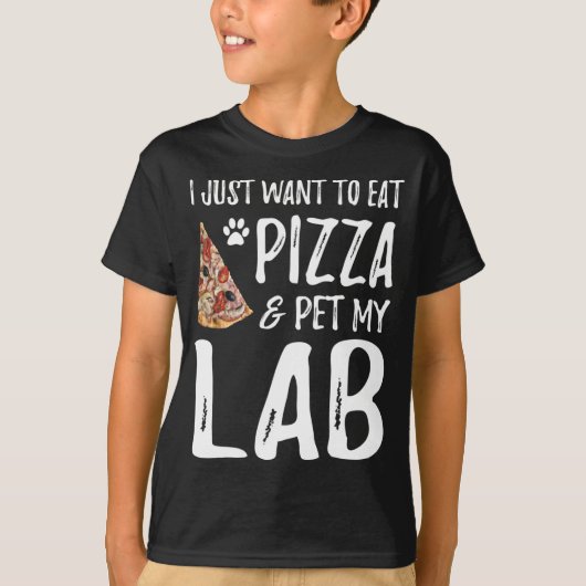 Lab Hondenliefhebber Pizza Labrador Dog Mam Gift T-shirt (Voorkant)