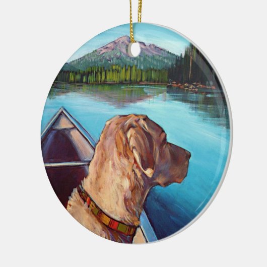 Lab in Canoe Ornament (Links)