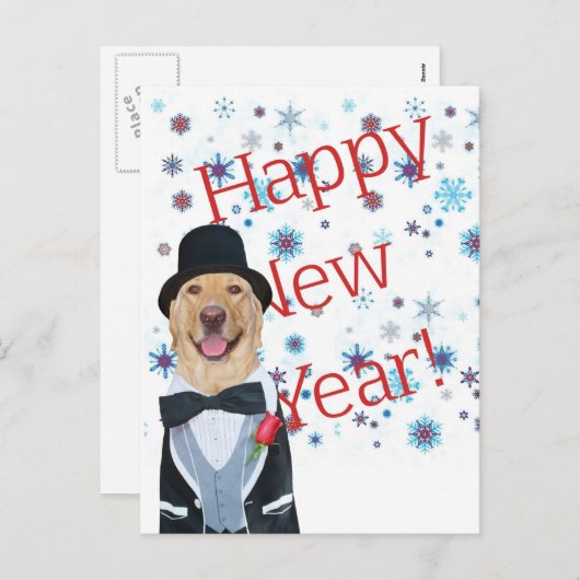  Lab in Tux Nieuwjaar Briefkaart (Voorkant / Achterkant)