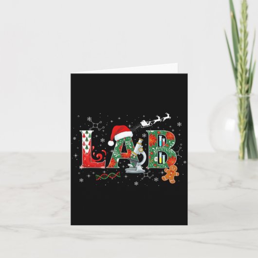 Lab Kerst Laboratoriumtechnicus Wetenschap Xmas S Kaart (Voorkant)