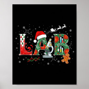Lab Kerst Laboratoriumtechnicus Wetenschap Xmas S Poster