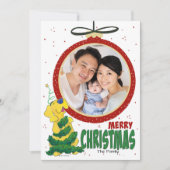 Lab Kerstboom Funny Flat Photo Template Kaart (Voorkant)