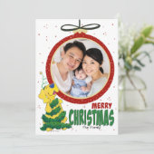 Lab Kerstboom Funny Flat Photo Template Kaart (Staand voorkant)