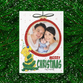 Lab Kerstboom Funny Flat Photo Template Kaart