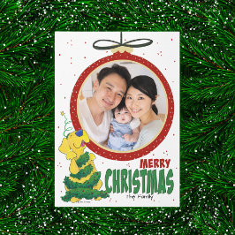 Lab Kerstboom Funny Flat Photo Template Kaart