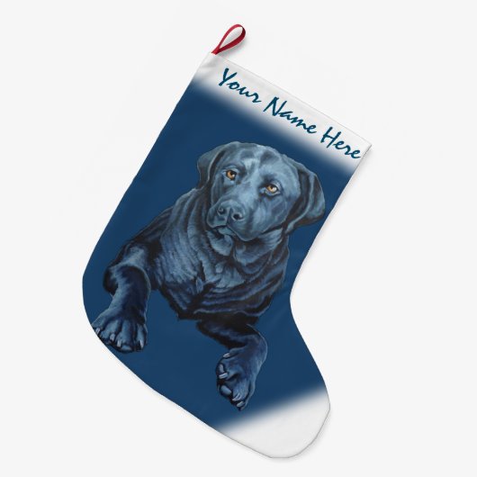 Lab Kerstkous Personaliseer hondenkous Grote Kerstsok (Voorkant (Hangend))