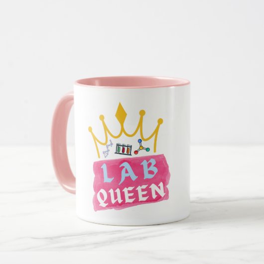 Lab Koningin - Laboratorium Meisje Mok (Voorkant links)