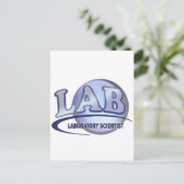 LAB - LABORATORIUMWETENSCHAPPER! Fun Blue LOGO Briefkaart (Staand voorkant)