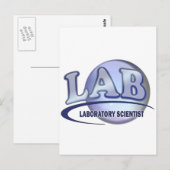 LAB - LABORATORIUMWETENSCHAPPER! Fun Blue LOGO Briefkaart (Voorkant / Achterkant)