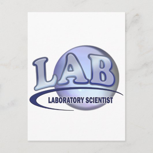 LAB - LABORATORIUMWETENSCHAPPER! Fun Blue LOGO Briefkaart (Voorkant)