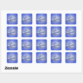 LAB - LABORATORIUMWETENSCHAPPER! Fun Blue LOGO Vierkante Sticker (Vel)