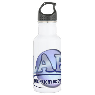 LAB - LABORATORIUMWETENSCHAPPER! Fun Blue LOGO Waterfles