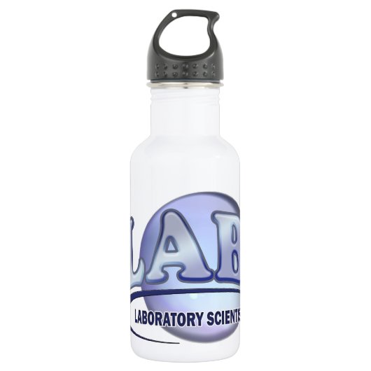 LAB - LABORATORIUMWETENSCHAPPER! Fun Blue LOGO Waterfles (Voorkant)