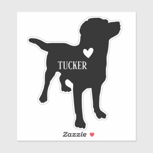 Lab Labrador Ras Silhouet Aangepaste naam Sticker (Vel)