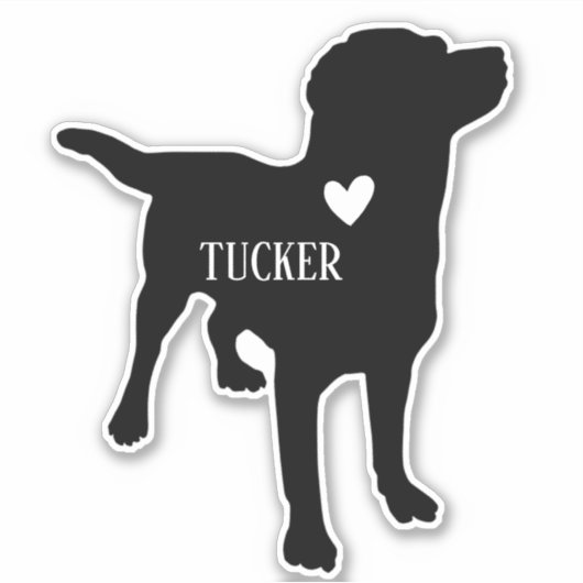 Lab Labrador Ras Silhouet Aangepaste naam Sticker (Voorkant)