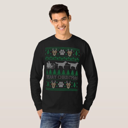 Lab Labrador Retriever Dog Ugly KerstSweater T-shirt (Voorkant volledig)