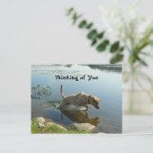 Lab Leaps Thinking of You Briefkaart (Staand voorkant)