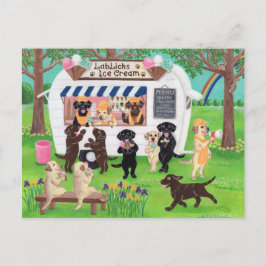 Lab Licent Ice Cream Labradors Briefkaart