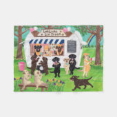 Lab Licent Ice Cream Labradors  Fleece Deken (Voorkant (Horizontaal))