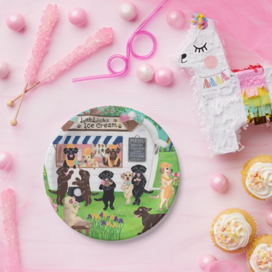 Lab Licent Ice Cream Labradors Papieren Bordje (Feest)
