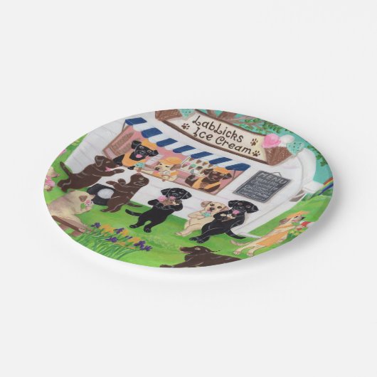 Lab Licent Ice Cream Labradors Papieren Bordje (Gekanteld)