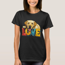 Lab Love Labrador Illustratie | Grafische Hond Lie T-shirt