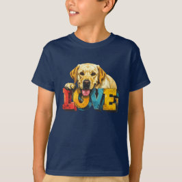 Lab Love Labrador Illustratie | Jongens Hond Grafi T-shirt