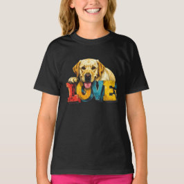Lab Love Labrador Illustratie | Meisjes Hond Grafi T-shirt