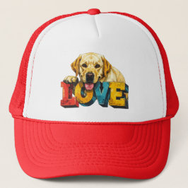 Lab Love Labrador Illustration | Dog Lover Graphic Trucker Pet