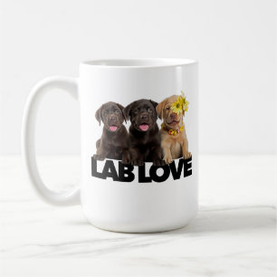 Lab Love labrador retriever chocolade geel zwart Koffiemok