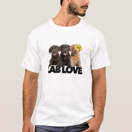 Lab Love labrador retriever chocolade zwart geel T-shirt