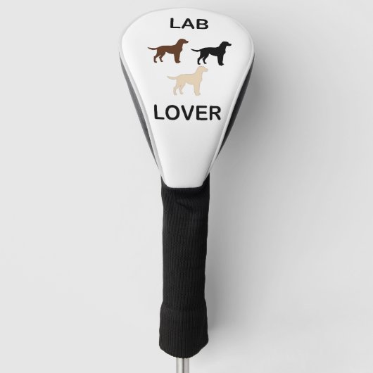 Lab Lover alle kleuren silhouettes Golfheadcover (Voorkant)