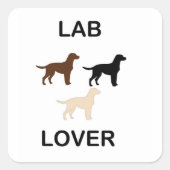 Lab Lover alle kleuren silhouettes Vierkante Sticker (Voorkant)