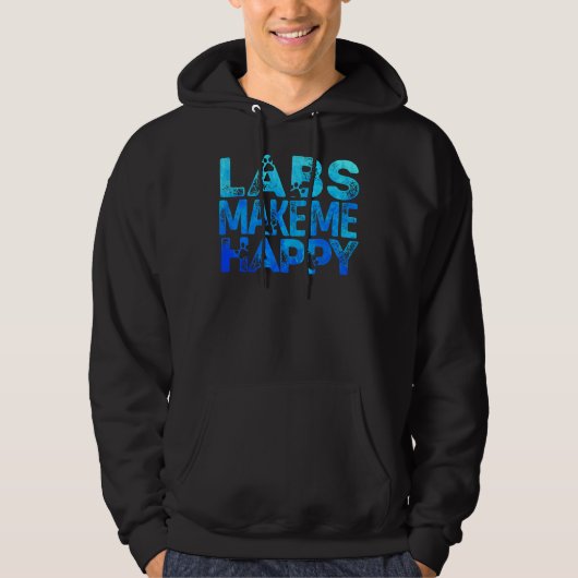 Lab Maak me gelukkig Labrador Retriever Lab Hoodie (Voorkant)