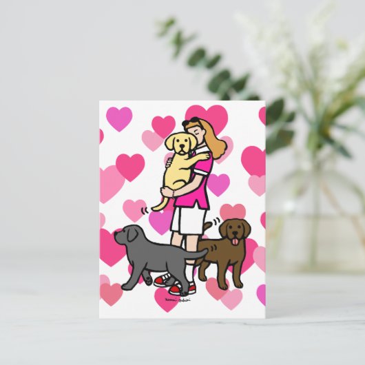 Lab Mam in het Roze Shirt 1 Briefkaart (Staand voorkant)