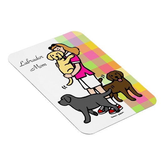 Lab Moeder in het roze Shirt 1 Magneet (Rechterzijde)