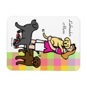 Lab Moeder in het roze Shirt 1 Magneet (Horizontaal)