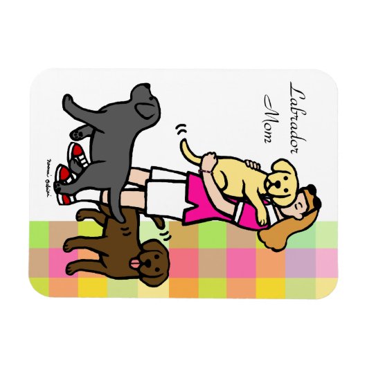 Lab Moeder in het roze Shirt 1 Magneet (Horizontaal)